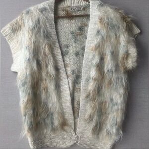 Vintage Mohair Shag Sweater Vest Textured Fuzzy Boho Luxe Designer Inspired